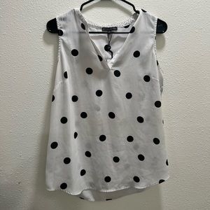 Black and white tanked blouse